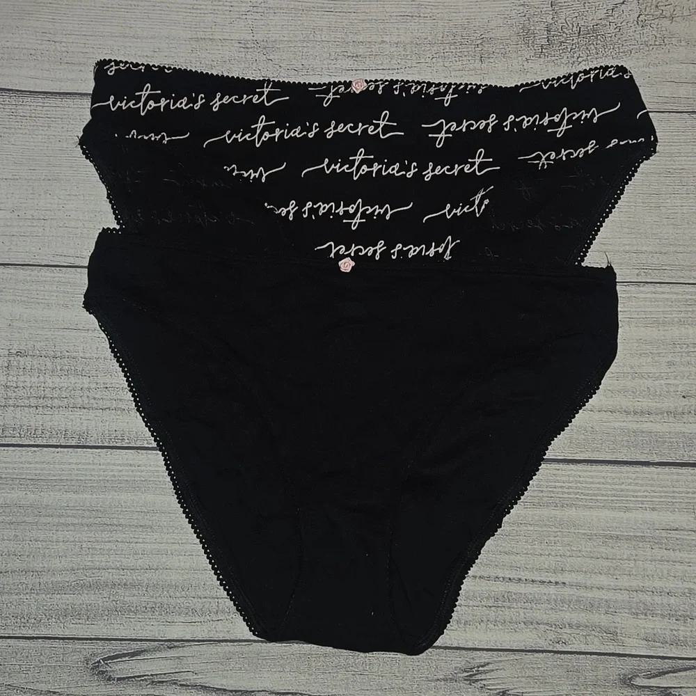 Victoria's Secret Bikini Panties Set Black/Pink Size L NWT - Picture 1 of 9